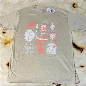 Cremieux Beige Graphic Tee